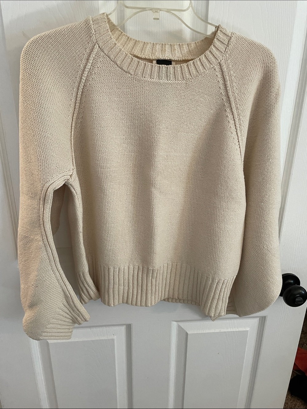 Zero + Maria Cornejo Off-White Ribbed Crewneck Sweater